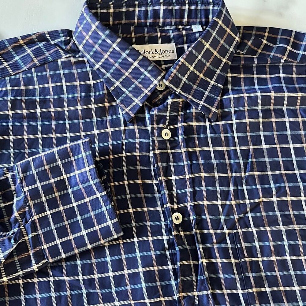 Bullock & Jones Swiss Made Button Front Shirt Mens L
